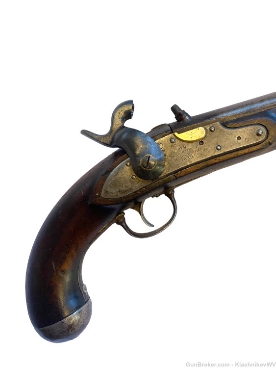 Antique ROBERT JOHNSON US Model 1836 .54 Cal. Flintlock Conversion Pistol-img-2