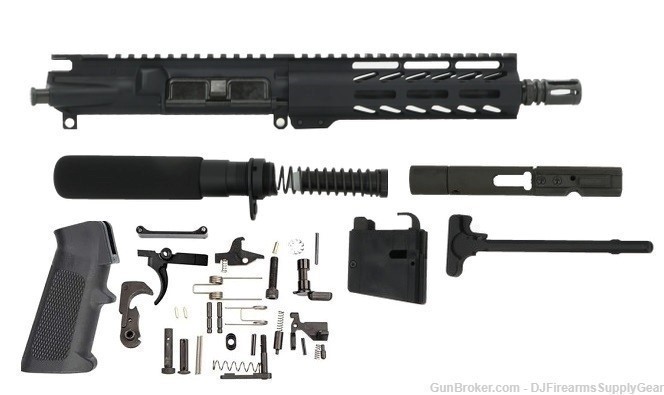 AR-9 / AR-15 9mm 7.5" Complete Pistol Parts Kit w/ COLT SMG Magazine Block -img-0