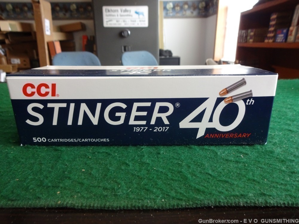 CCI Varmint Stinger 22 LR 32 gr Copper Plated Hollow Point 500 ROUNDS 0050 -img-0
