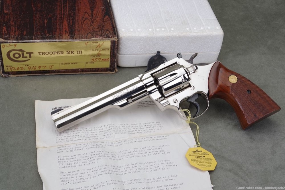 1976 Colt Trooper MK III 357 Magnum 6'' Nickel with Original Box-img-0
