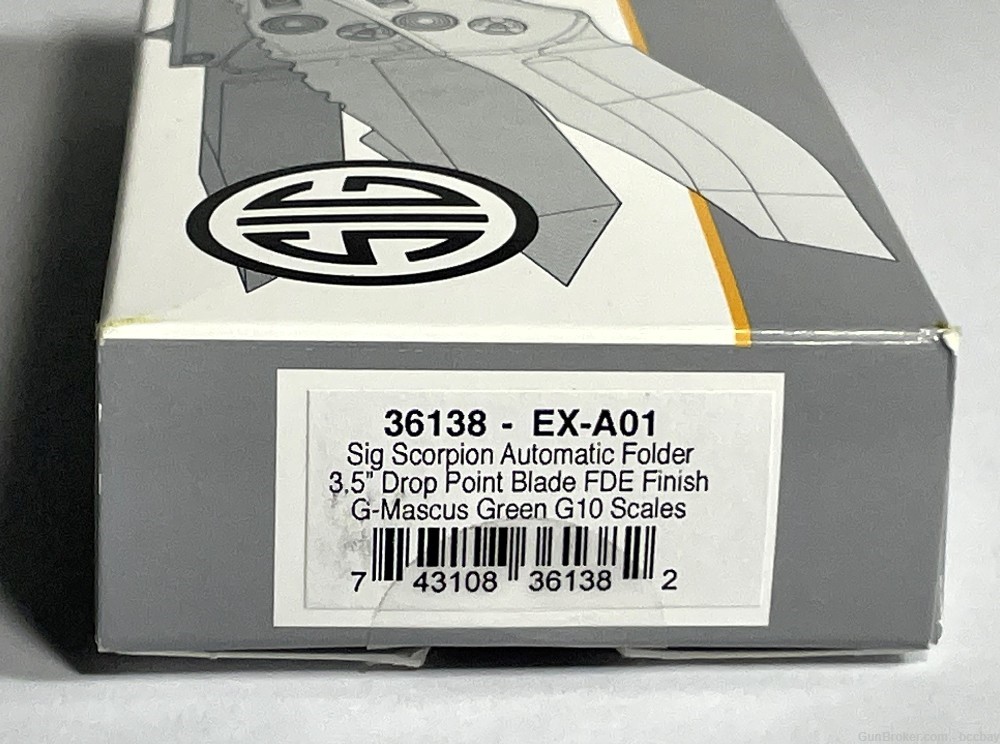 Sig Sauer Hogue EX-A01 3.5" Scorpion Auto Folder Drop Point FDE Green G-10-img-2