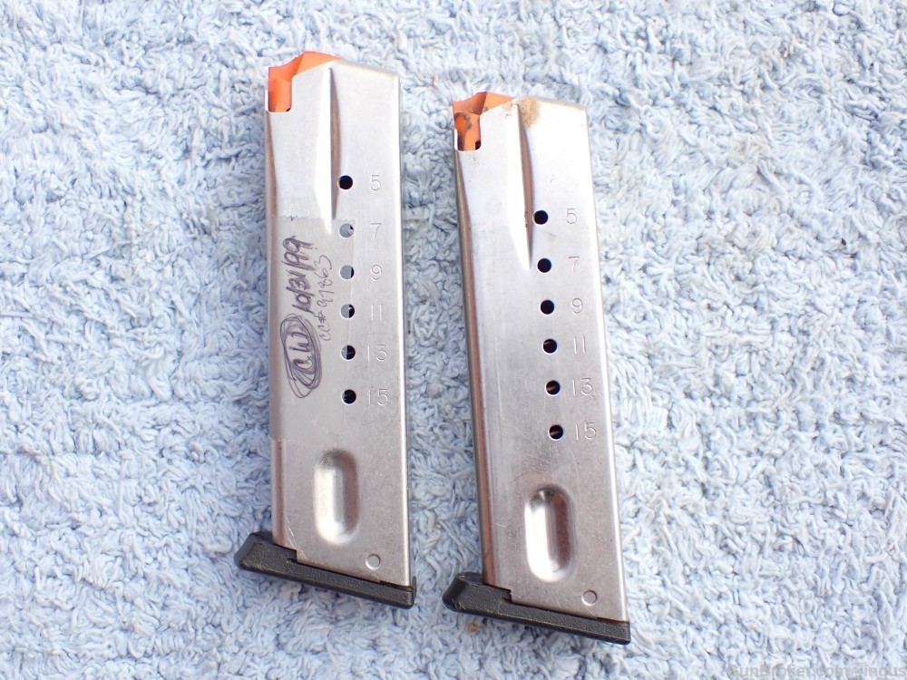 (2 TOTAL) SMITH & WESSON 5906 FACTORY 9MM 15RD STAINLESS MAGAZINE-img-0