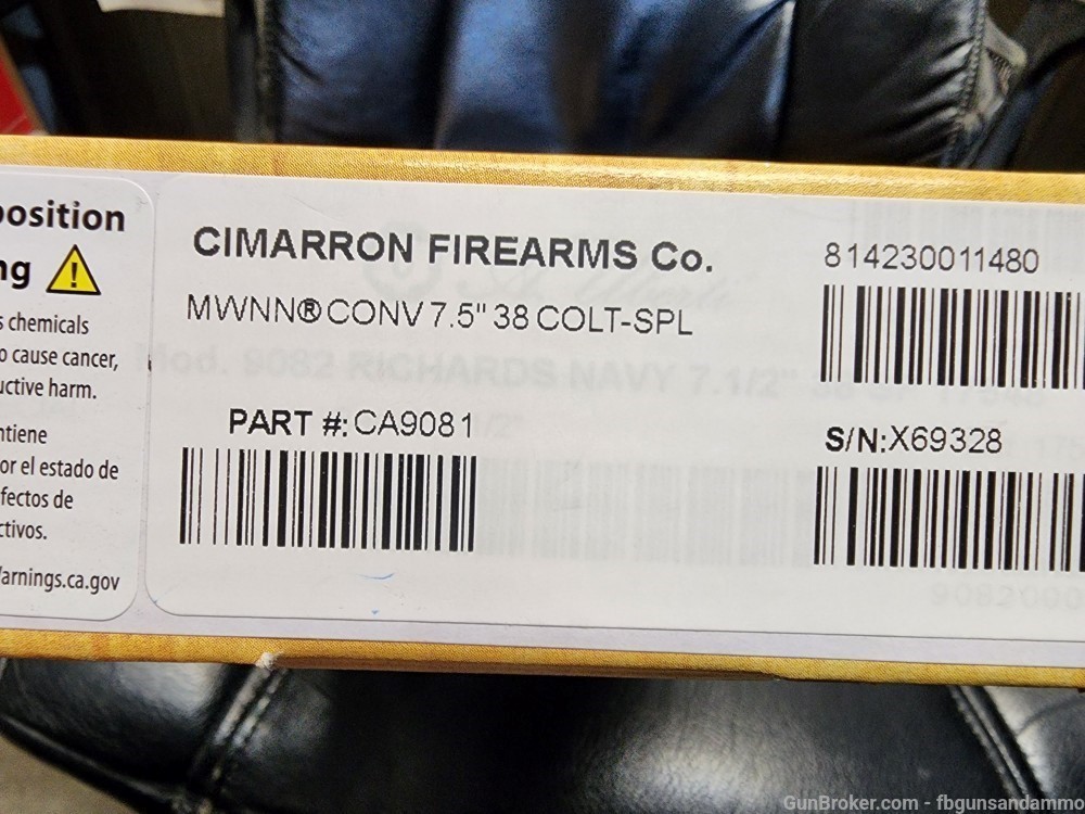 NEW CIMARRON 1851 OPEN TOP CASE HARDENED .38 SPECIAL 7.5 38SPCL MAN NO NAME-img-0