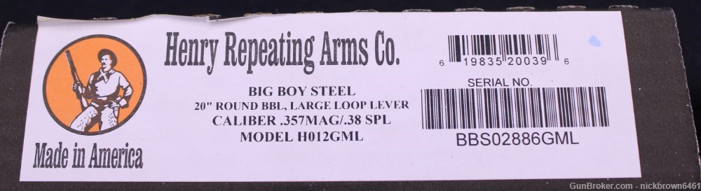 NEW IN BOX HENRY STEEL LARGE LOOP 357 MAGNUM/ 38 SPECIAL H012GML-img-34