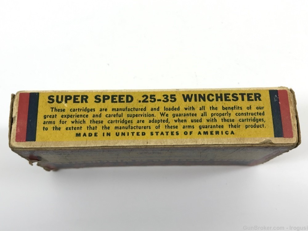 1939 Winchester .25-35 Win 117 Gr SP Super Speed FULL Vintage Box 1124-PP-img-2