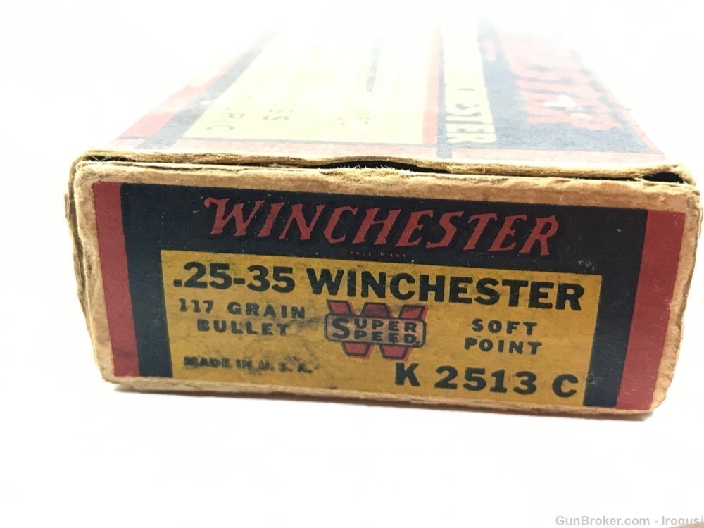 1939 Winchester .25-35 Win 117 Gr SP Super Speed FULL Vintage Box 1124-PP-img-3