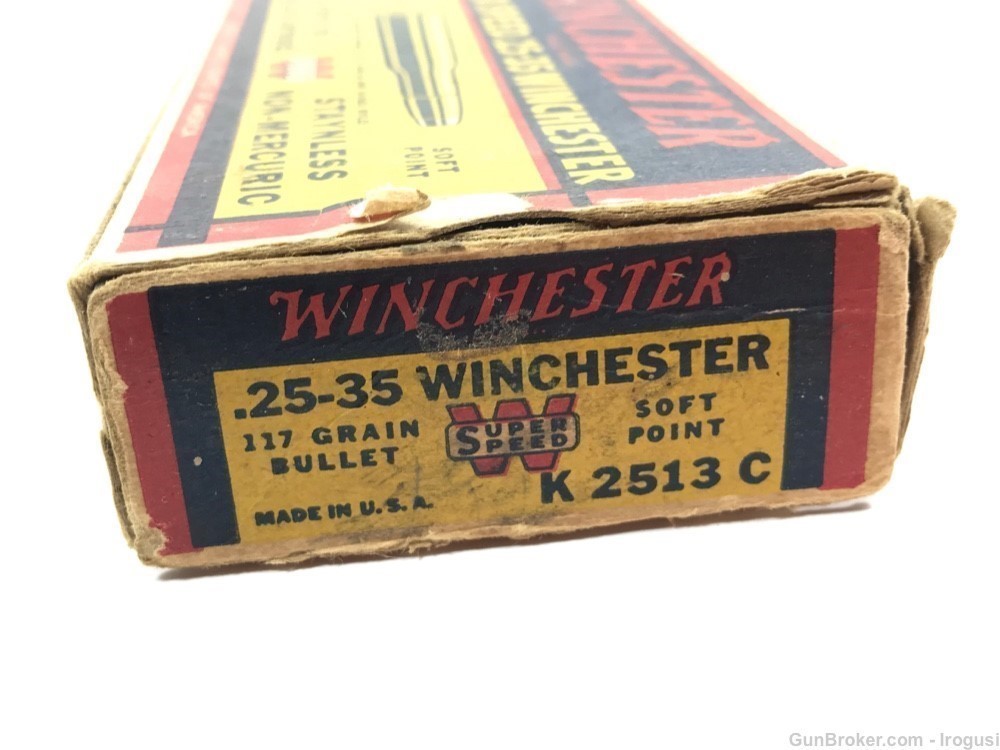 1939 Winchester .25-35 Win 117 Gr SP Super Speed FULL Vintage Box 1124-PP-img-4
