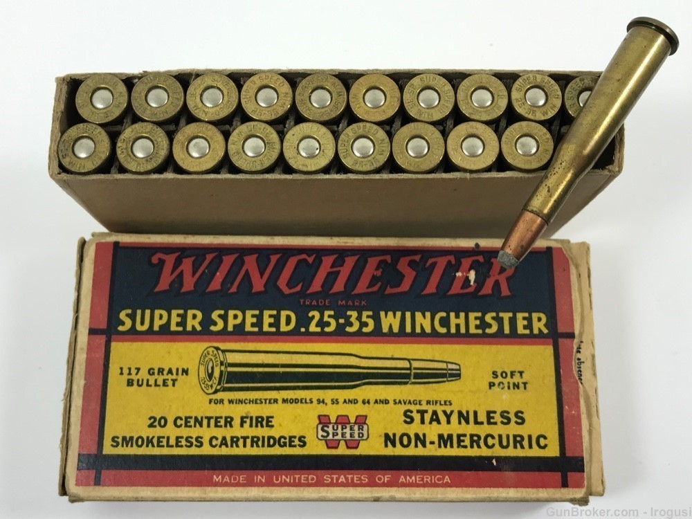 1939 Winchester .25-35 Win 117 Gr SP Super Speed FULL Vintage Box 1124-PP-img-6