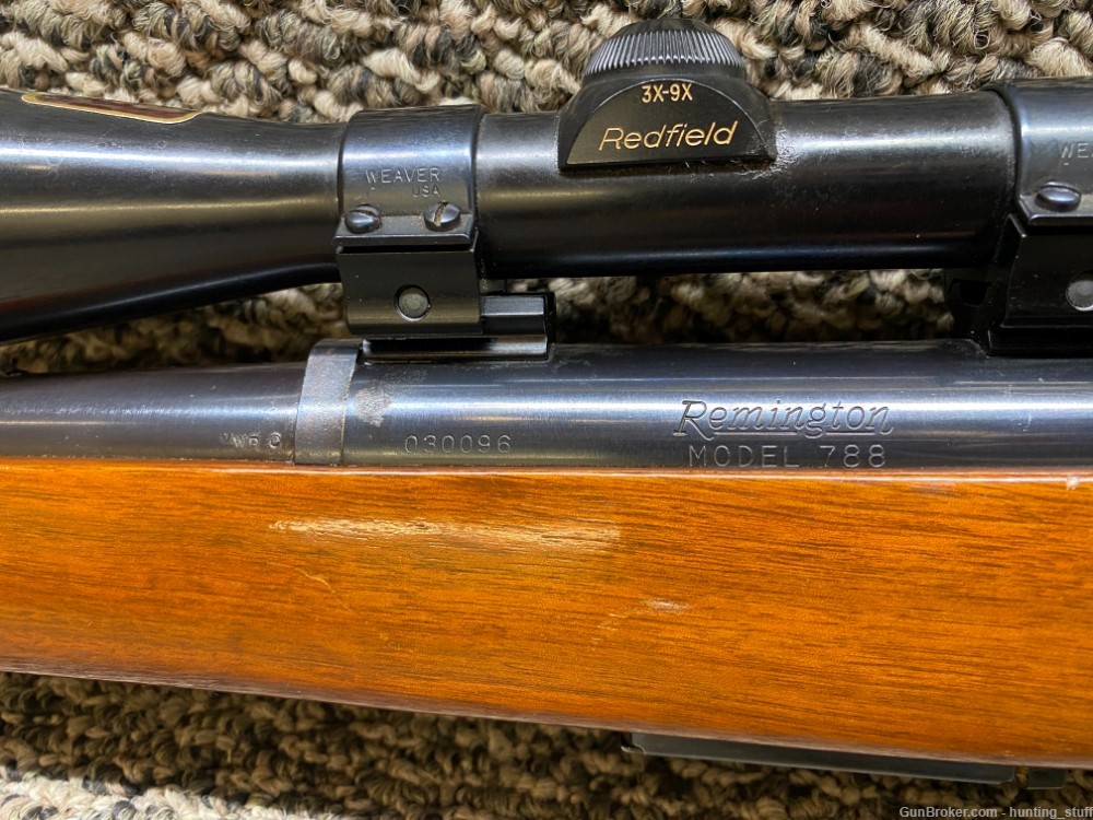 Remington 788 222 Rem. Blued Finish Wood Stock Redfield 3-9x40 24" BBL 4+1-img-19