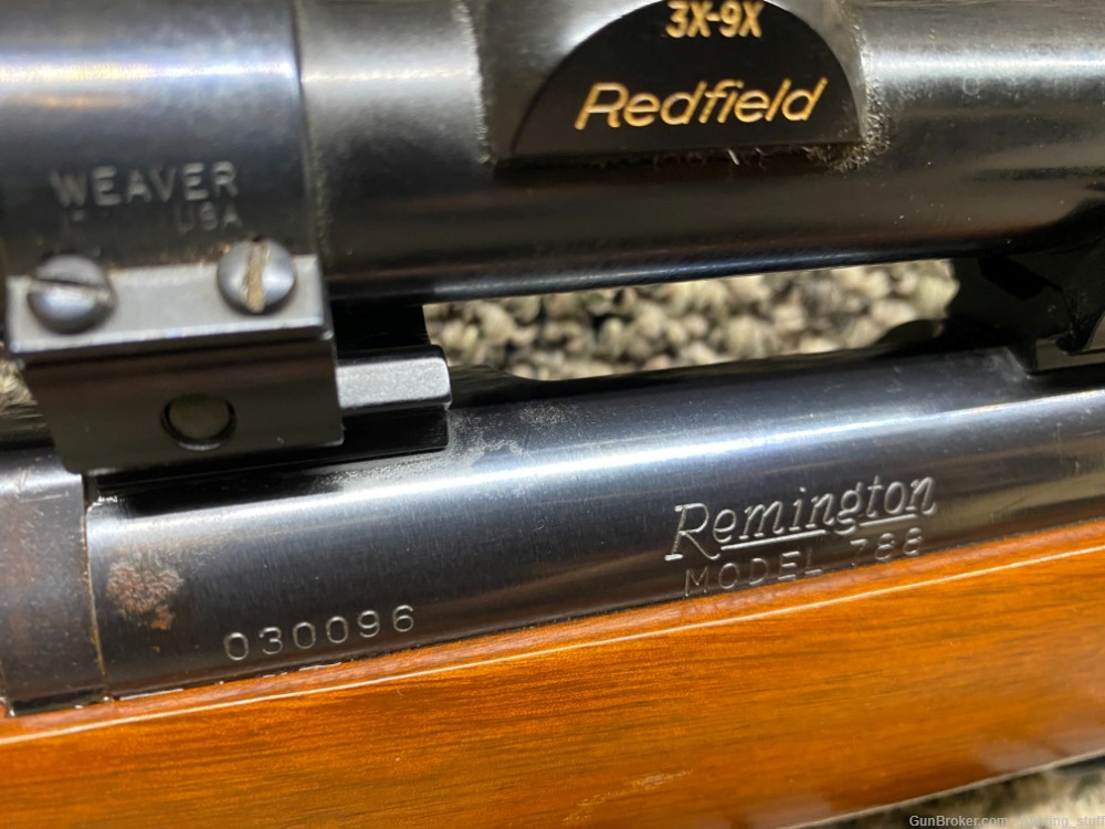Remington 788 222 Rem. Blued Finish Wood Stock Redfield 3-9x40 24" BBL 4+1-img-48