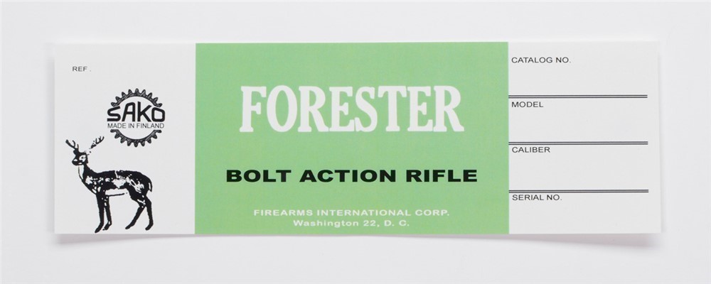 Sako Forester Firearms International Vintage Box Label-img-0