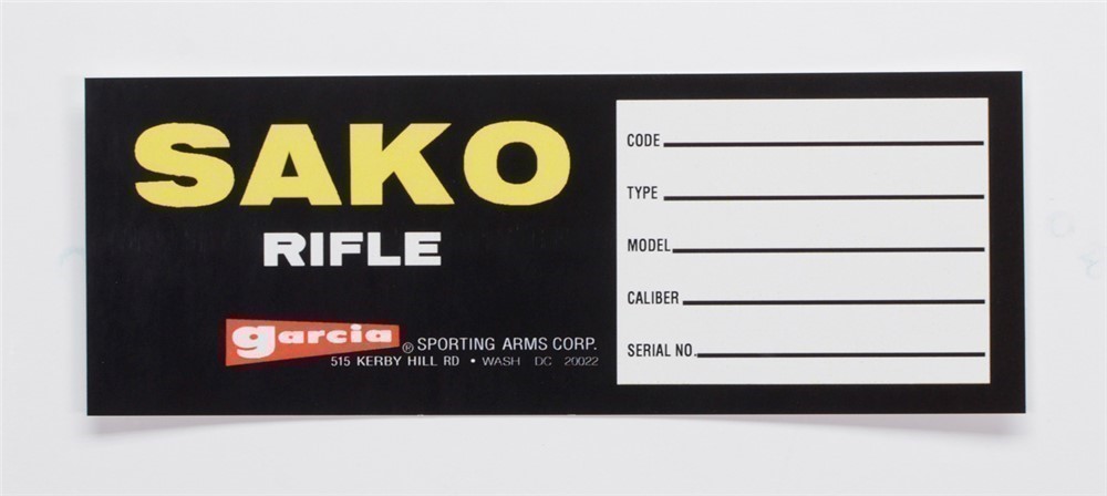Sako Rifle Garcia Vintage Box Label-img-0