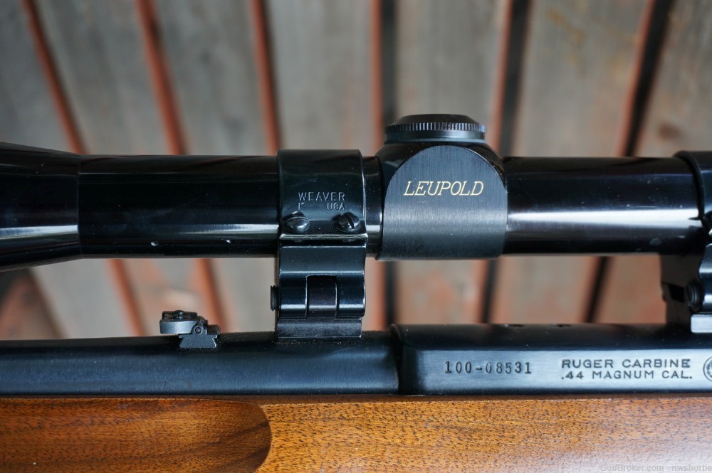 Ruger Carbine Deerstalker Finger Groove 44 Remington Mag w/ Leupold 4x -img-21