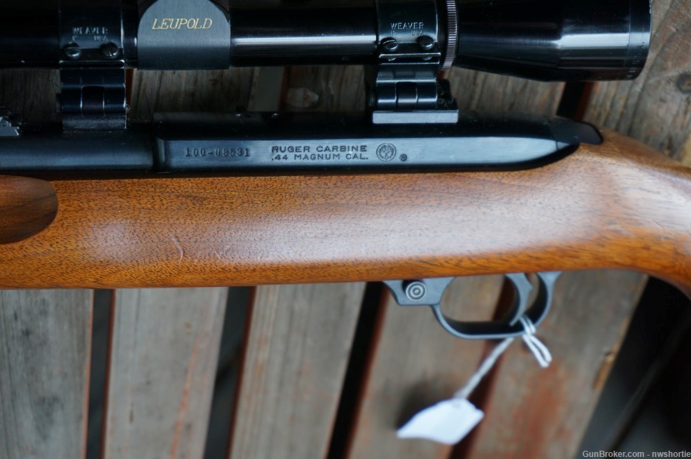 Ruger Carbine Deerstalker Finger Groove 44 Remington Mag w/ Leupold 4x -img-12
