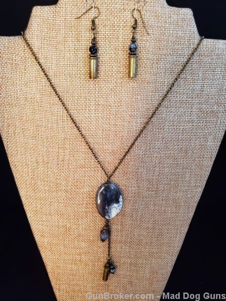 Bullets,Crystals & Bling Necklace & Earrings.Handmade-1 of 1. NE26*REDUCED*-img-0