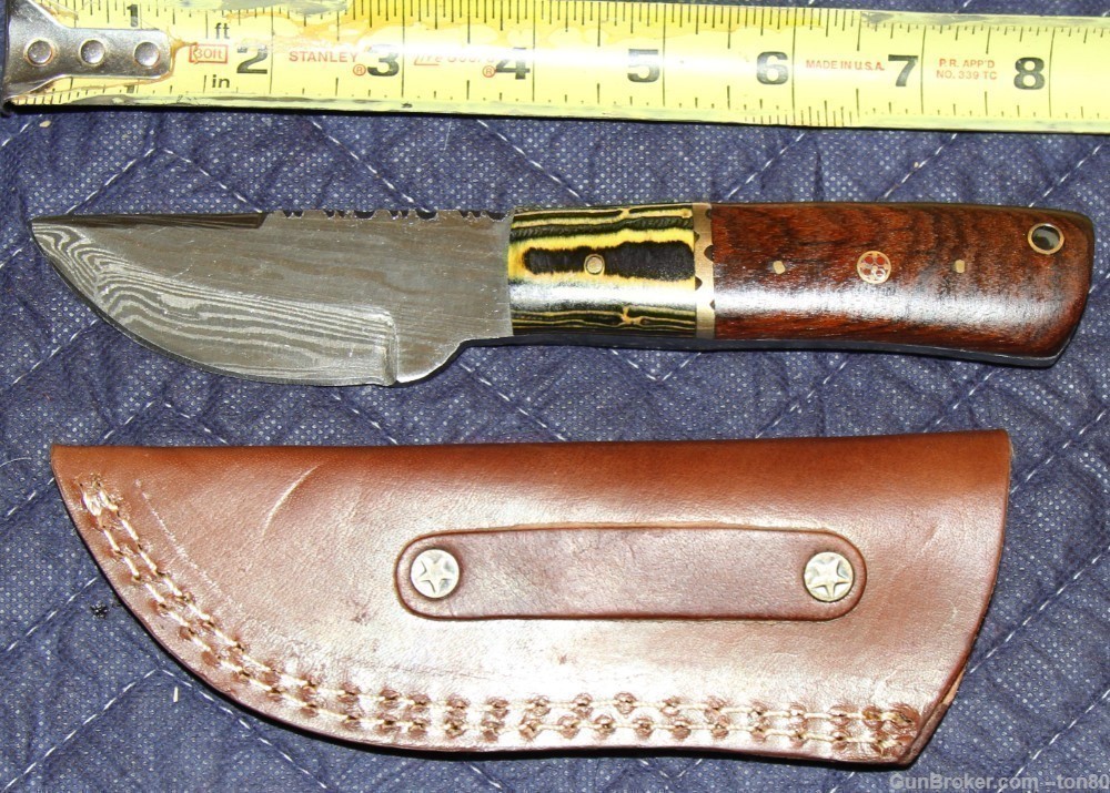 CUSTOM HANDMADE HUNTING KNIFE DAMASCUS STEEL 2630-img-0