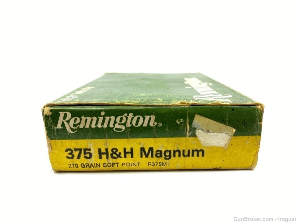 Remington .375 H&H Magnum 270 Gr Soft Point Vintage FULL Box-img-2