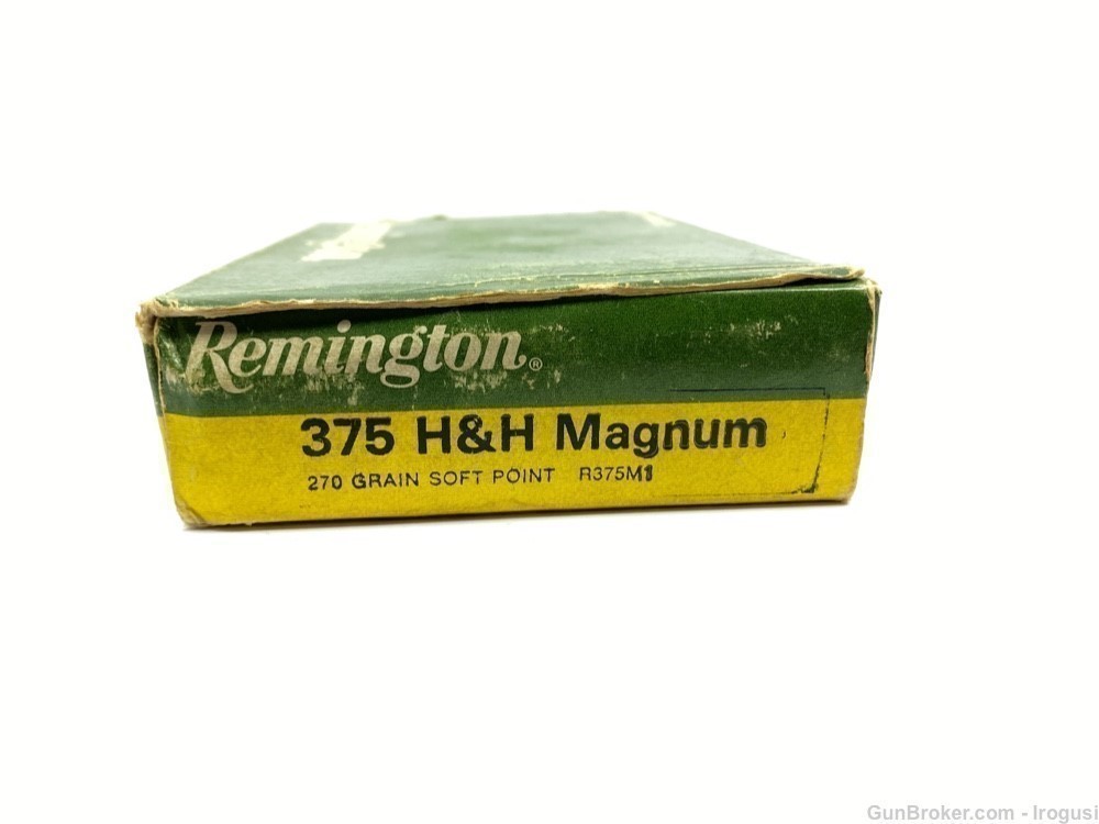 Remington .375 H&H Magnum 270 Gr Soft Point Vintage FULL Box-img-5