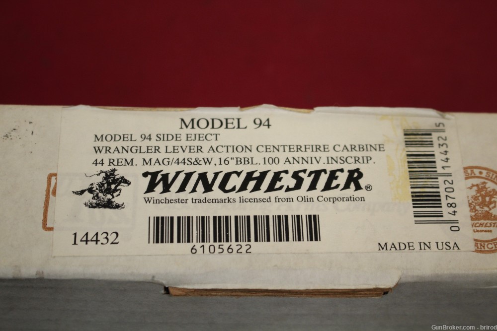 Winchester 94AE Wrangler 16" Saddle Ring Carbine- .44 Mag, Anniversary NICE-img-1