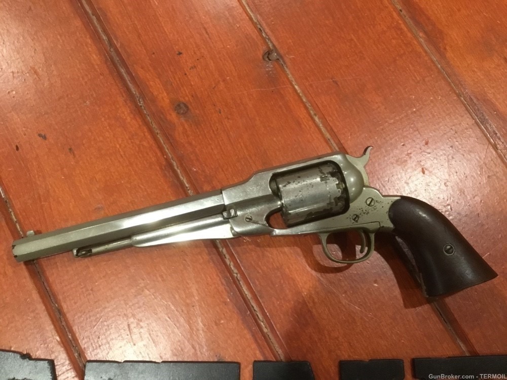Remington 1858 New Army American Civil war 44 Cal Nickel Revolver -img-1