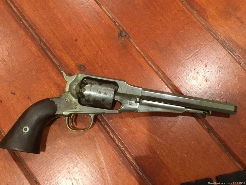 Remington 1858 New Army American Civil war 44 Cal Nickel Revolver -img-2