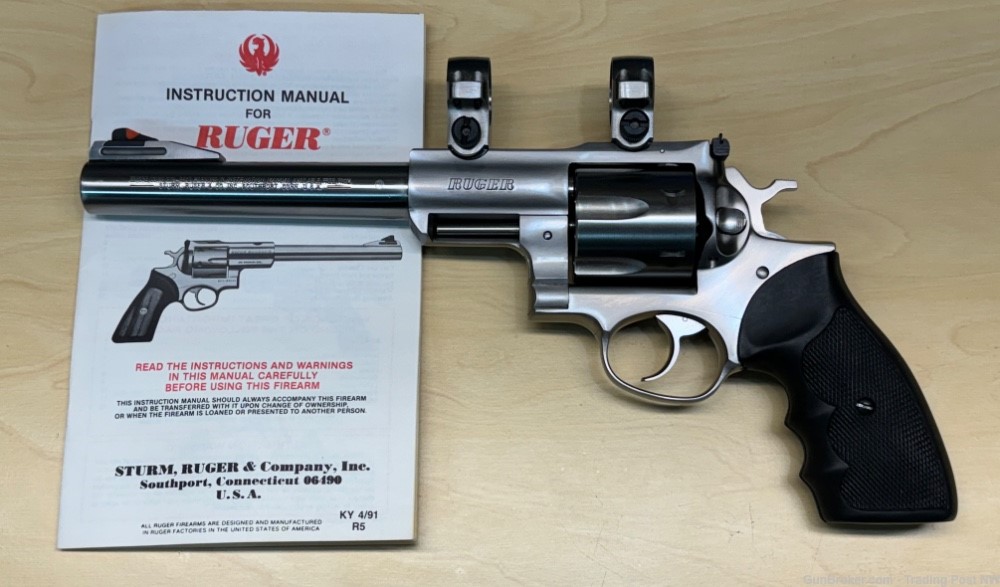Ruger Super Redhawk 44 Rem Mag - 7.5" Barrel- Stainless- w/ Scope Rings-img-1