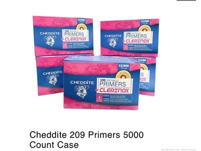 Cheddite cx2000 clerinox 209 shotshell primers 5,000 count 5000 count