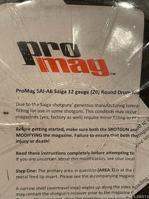NOS PRO MAG 20rd 12ga. Drum Magazine for the Saiga-12 Shotgun, AK47, Tromix-img-2