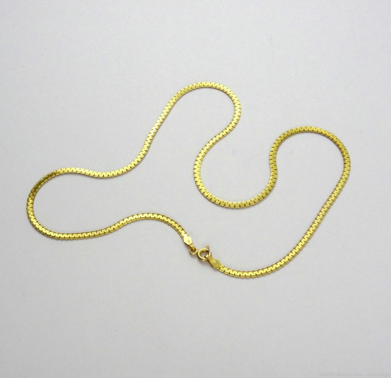 18K Panther Link Chain 16” Yellow Gold Necklace 6.4 grams,  H3-img-1