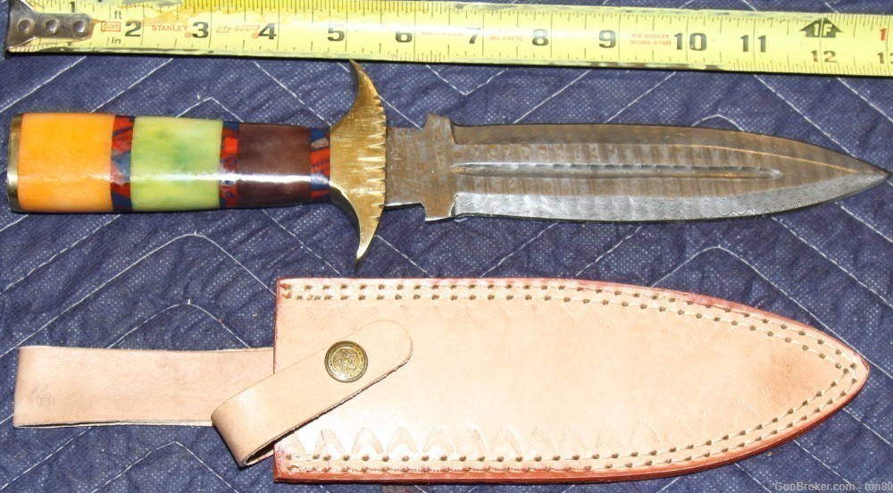 HANDMADE CUSTOM DAMASCUS KNIFE WITH SHEATH-img-0
