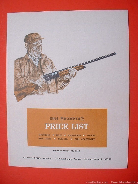 1964 OEM BROWNING Catalog, Price Lists, Letter, Etc. Set - Scarce!-img-1