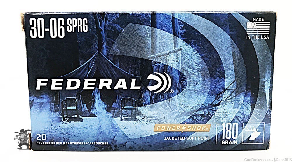 30-06 SPRGFIELD 30-06 FEDERAL POWER SHOCK 180 Grain Jacketed Soft Point 20-img-2