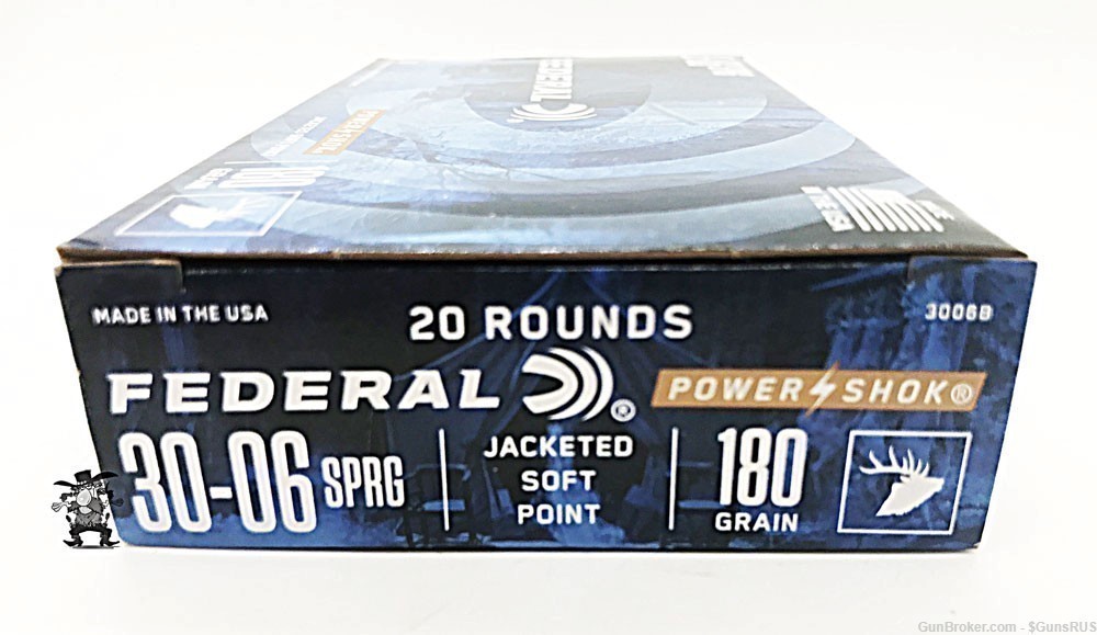 30-06 SPRGFIELD 30-06 FEDERAL POWER SHOCK 180 Grain Jacketed Soft Point 20-img-3