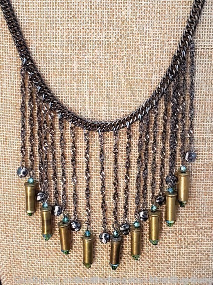Bullets,Crystals & Bling Necklace & Earrings.Handmade-1 of 1. NE12*REDUCED*-img-1