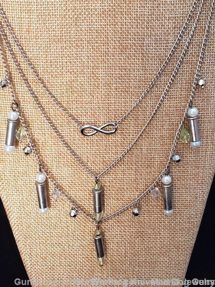Bullets,Crystals & Bling Necklace & Earrings.Handmade-1 of 1. NE13*REDUCED*-img-1