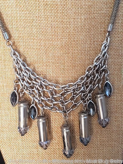 Bullets,Crystals & Bling Necklace & Earrings.Handmade-1 of 1. NE14*REDUCED*-img-1