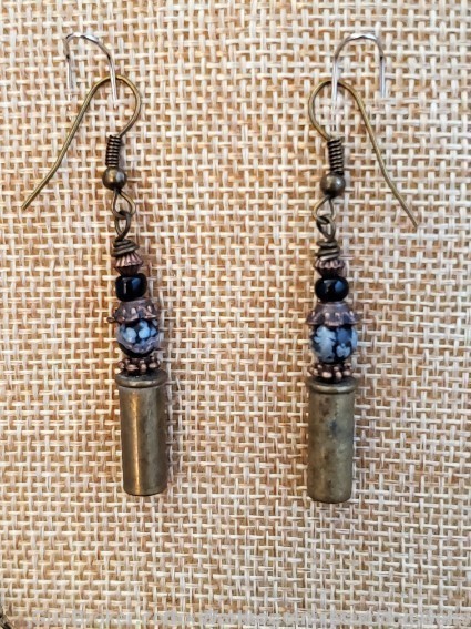 Bullets,Crystals & Bling Necklace & Earrings.Handmade-1 of 1. NE16*REDUCED*-img-3