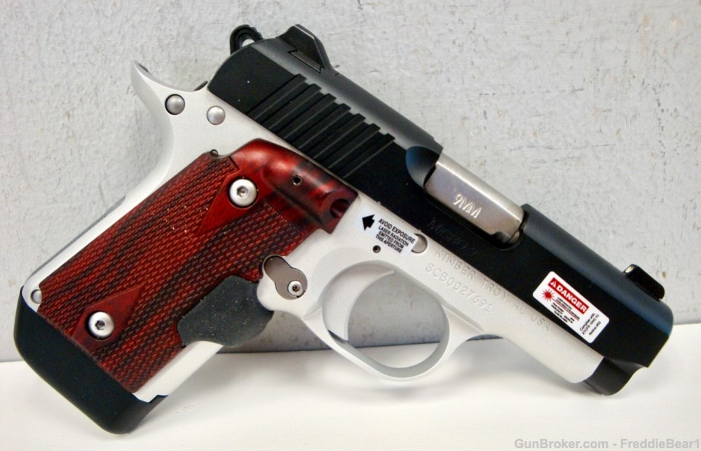 Kimber Micro 9 9mm 2.75” Two-Tone Rosewood Crimson Trace Laser Grips -img-1