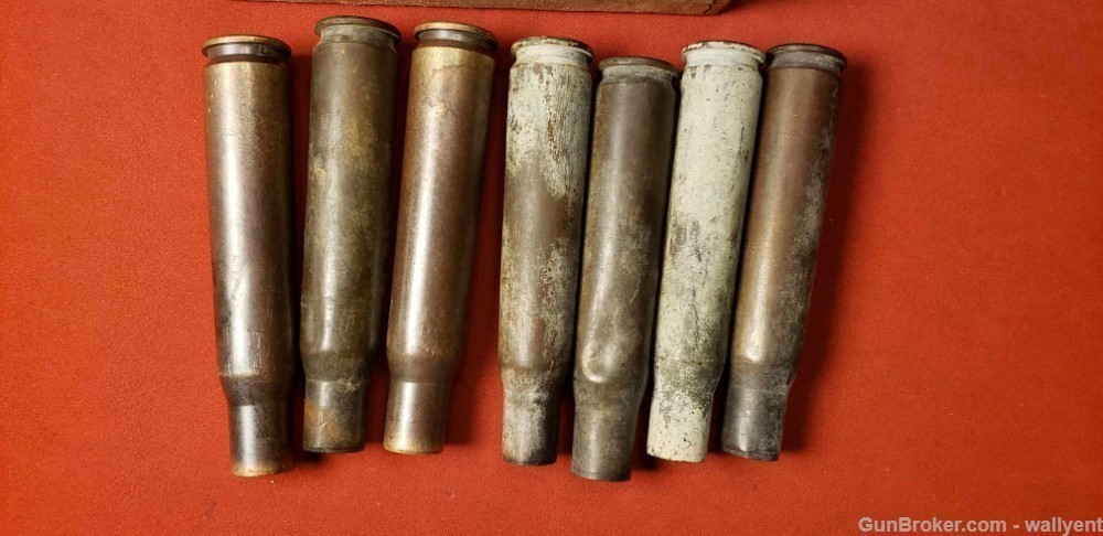 7 WW2 50BMG Brass Casings WWII Different Headstamps 50 cal bmg B17 B24 #1-img-3