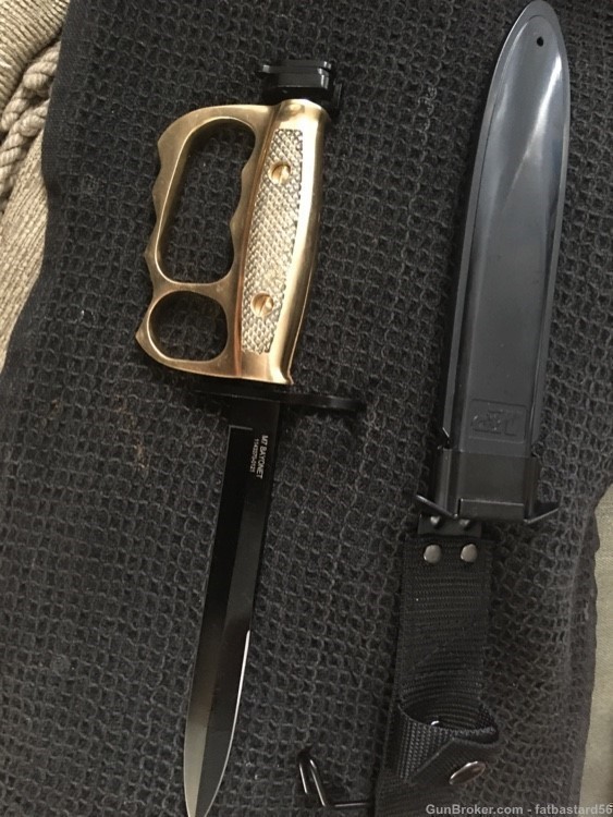 M-7 Bayonet Knuckle Duster solid Brass Grips Custom-S&W M&P Model -img-2