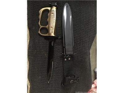 M-7 Bayonet Knuckle Duster solid Brass Grips Custom-S&W M&P Model 