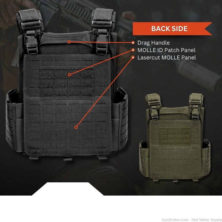 RVS Barrier 10x12 Lasercut QD Plate Carrier Tactical Vest Fits AR500-img-7