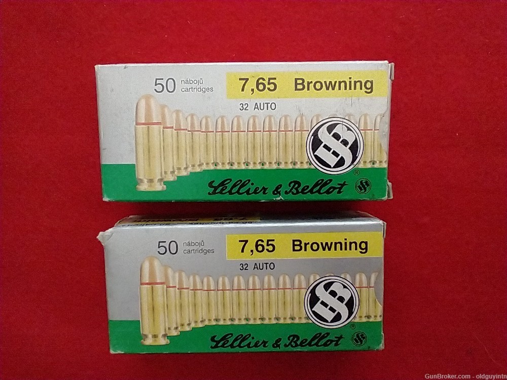 100 rounds .32 ACP / 7.65 Browning Ammunition, 73 gr FMJ, Sellier & Bellot-img-0