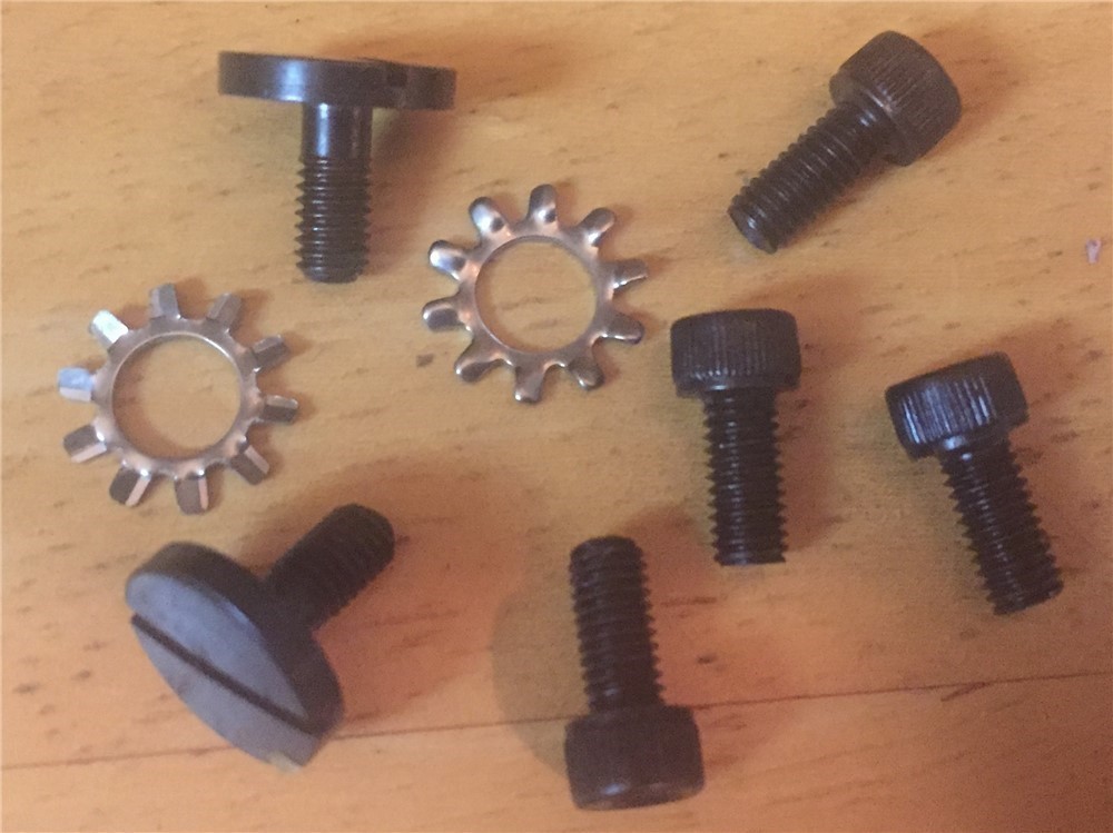 Ruger Mini 14 / 30, Ranch Stock screws Washers & block screws set BLUE stee-img-1
