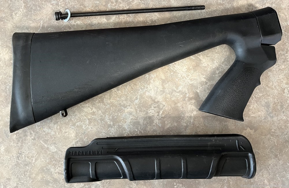 Remington 870 Black synthetic E2 style Stock & Forearm set with stock bolt -img-1