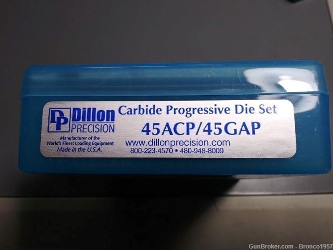 Dillon 14404 .45 APC .45 GAP Carbide Die Set - New never used - Sealed-img-0