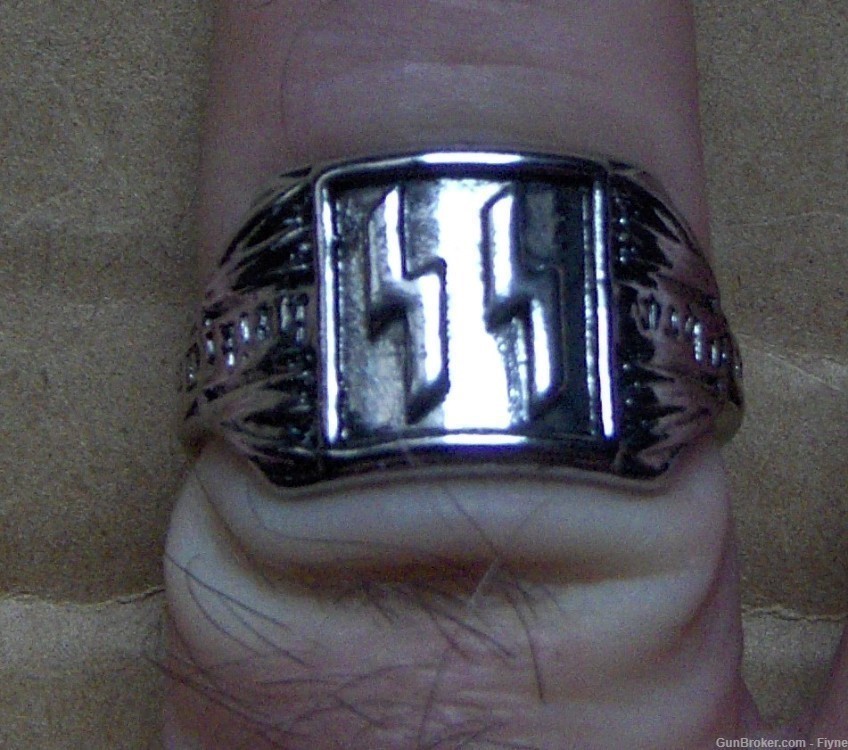 German WWII ring REPRODUCTION  Waffen SS Size 10.  -img-0