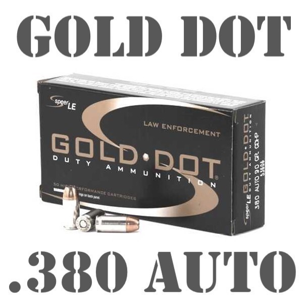 200rds Speer LE Gold Dot™ .380 Auto 90 grains GDHP JHP self defense 53606-img-0