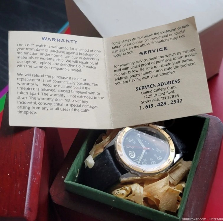 RARE! COLT Wrist Watch - 14k GOLD Bezel, Sharkskin Band - Brand NEW in Box-img-1