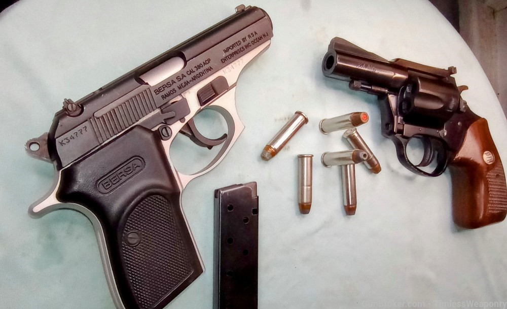 357 Magnum S&W Target Revolver & Nickel BERSA 380 Pocket Pistol Ruger H&R -img-0